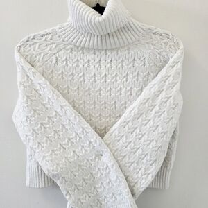 H&M Cream Cable Knit Turtleneck Sweater